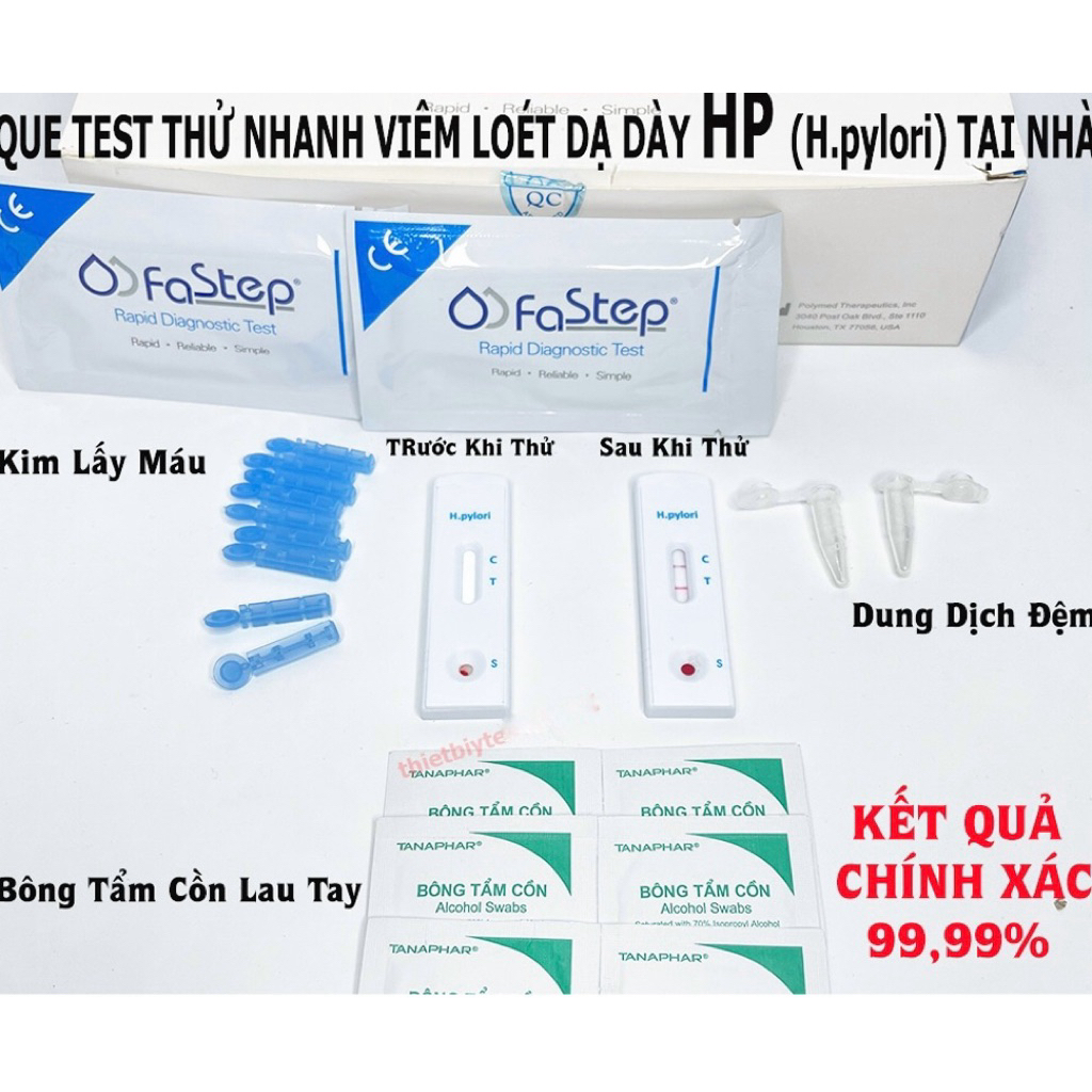 ✅ [DATE XA] QUE THỬ TEST THỬ NHANH VIRUS HP H. Pylori VIÊM LOÉT DẠ DÀY FASTEP CỦA MỸ,TEST QUE THỬ XÉ