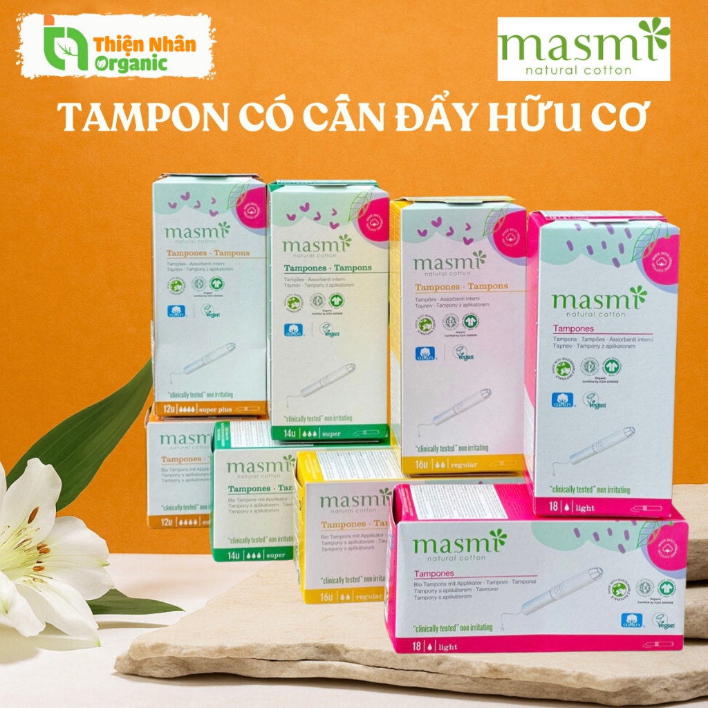Tampon có cần đẩy hữu cơ Masmi