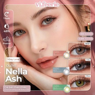 (OLENS) Kính áp tròng (lens) 1 ngày NELLA ASH chính hãng - VF Lens