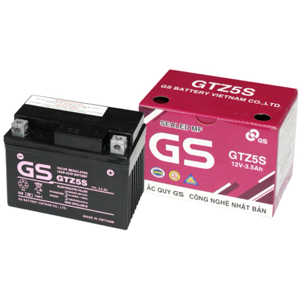 Ắc quy khô GS GTZ5S 12V-3.5Ah dành cho xe wave rs, sirus fi , ab2010 ..