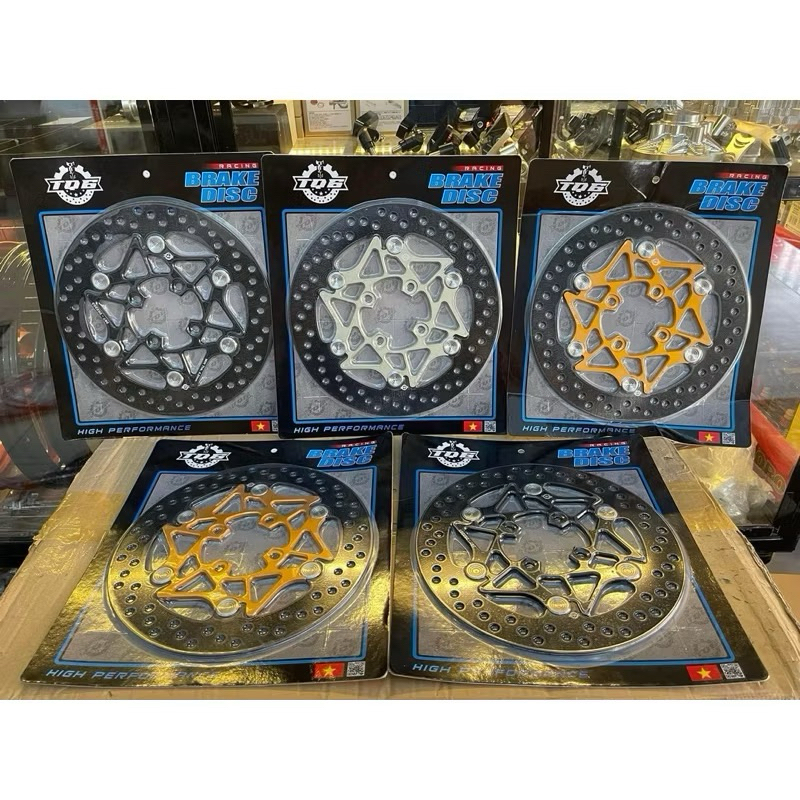 Đĩa 267mm TQ6-4 lỗ lòng nhôm cnc-đen xám vàng