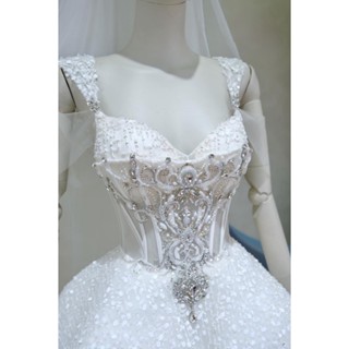  Váy cưới đi bàn dự tiệc dáng ngắn xòe kim sa full size s m l xl nhận may theo số đo bigsize 