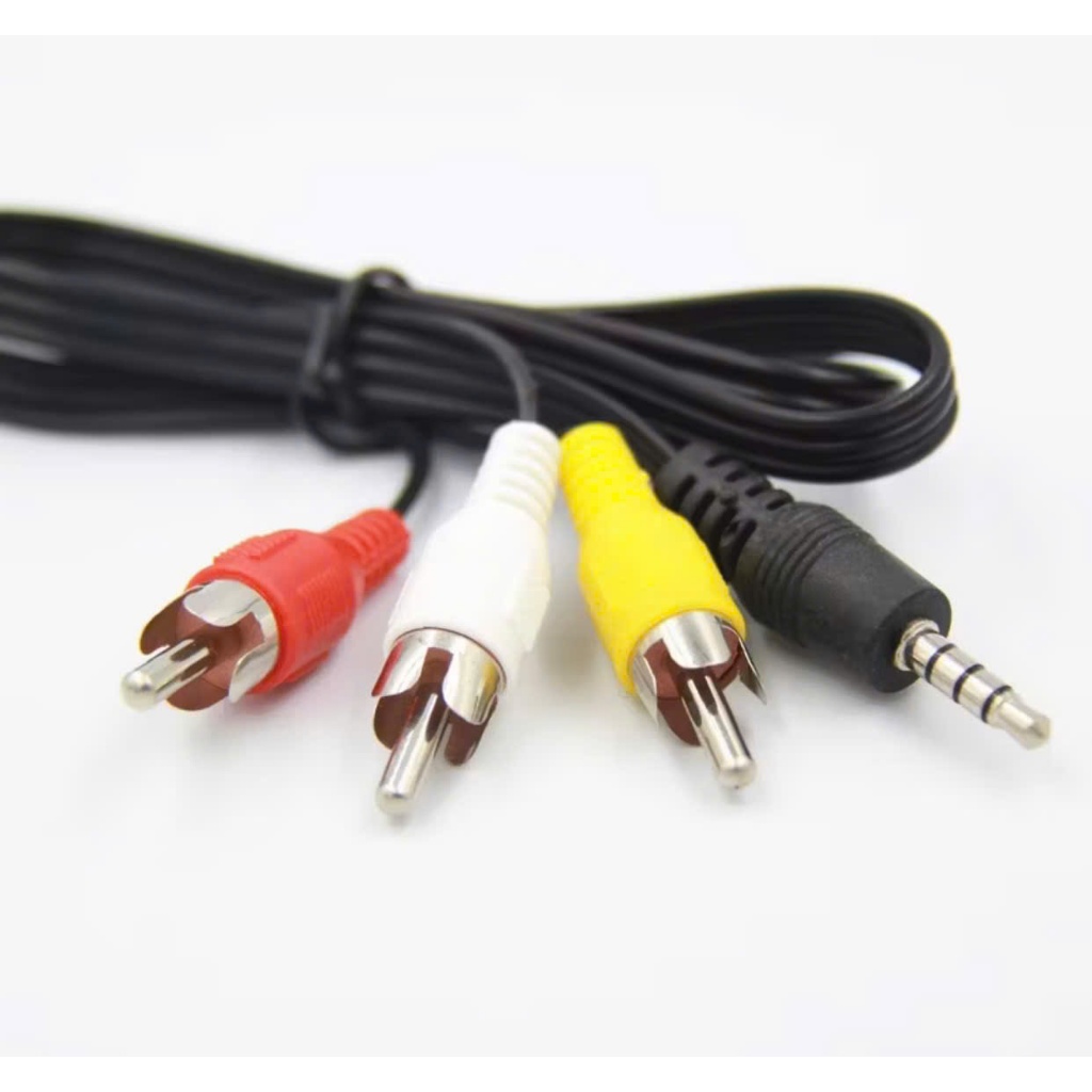 Dây AV xịn 1 ra 3 Dây AV 1 đầu 3.5 ra 3 đầu bông sen AV kết nối hình ảnh âm thanh, chiều dài 1,2M
