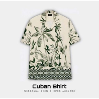 Áo sơ mi Cuban LeeZone  form rộng, chất vải lụa thoáng mát |Sơ mi hoạ tiết Cây Dừa Xanh