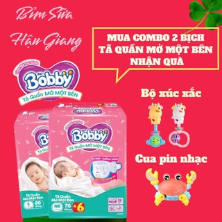    BỈM   TÃ BOBBY NHẬN QUÀ   COMBO 2 TÃ QUẦN BOBBY MỞ MỘT BÊN SIZE NB 76   S 80  HÀNG CHÍNH HÃNG UNICHARM  MỀM MỊN ÊM ÁI 