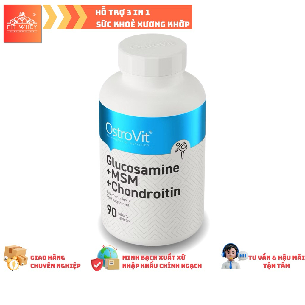 OstroVit Glucosamine MSM Chondroitin - Hỗ trợ sức khoẻ xương khớp