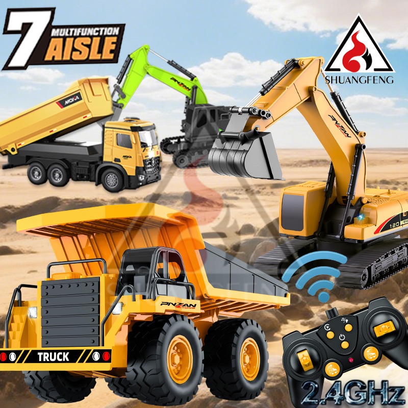  2.4GHz Xe Điều Khiển Từ Xa Nâng Hạ Bộ Xe Cẩu Tải & Máy Xúc – Quà Tặng Cho Bé Yêu 