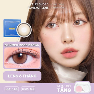  Kính Áp Tròng Giãn To 14.5 Glimmer Mood Brown  - chất liệu Silicone Hydrogel FAIRY SHOP CONTACT LENS độ cận 0 - 8 độ 