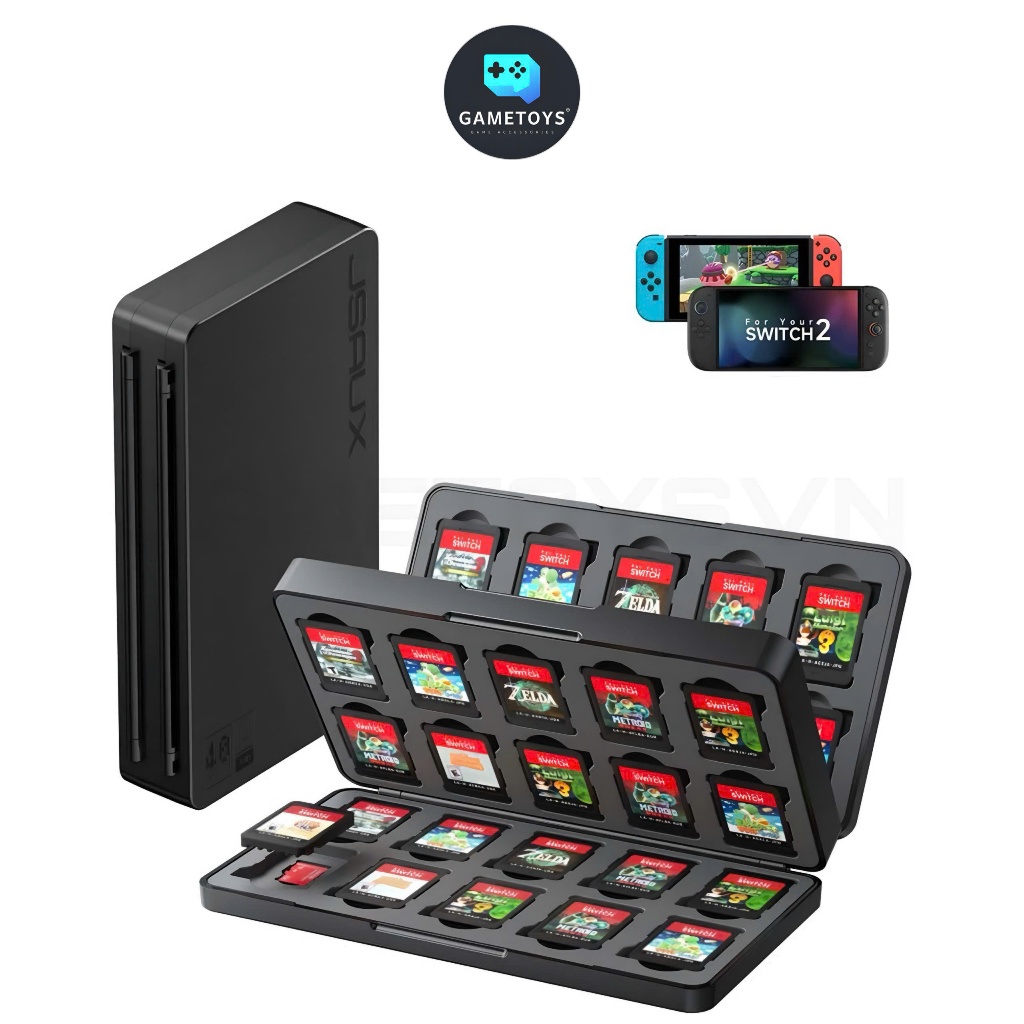 Hộp đựng 40 thẻ Game Card đóng mở nam châm xịn sò (JSAUX) cho Nintendo Switch 2 / OLED / V1-V2 /LITE