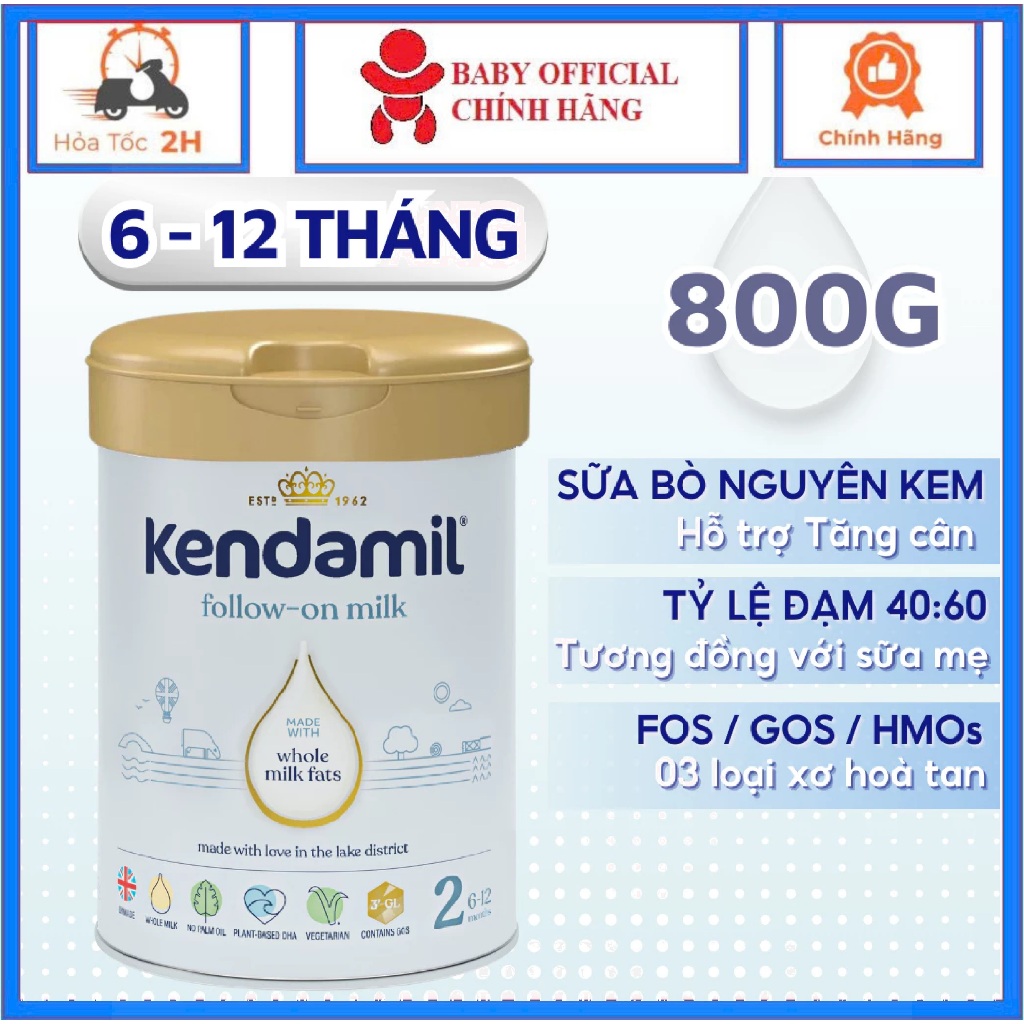 Sữa Công Thức Nguyên Kem CLASSIC Kendamil Số 2 (800g)