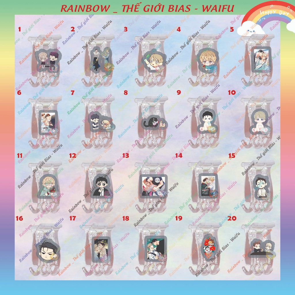 Kẹp càng cua mica GS25, kẹp 5 răng acrylic Cửa hàng tiện lợi nguy hiểm manhwa bl