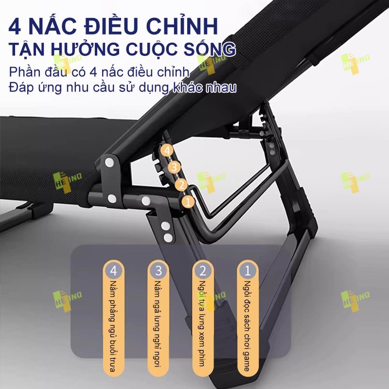 HENIO Giảm 50% Giường Gấp Văn Phòng 4 Khúc Cao Cấp Khung Hợp Kim Gọn Nhẹ Ngủ Trưa Thoải Mái-190cm | BigBuy360 - bigbuy360.vn