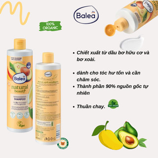 Dầu gội đầu Balea,chiết xuất hữu cơ, không silicon, sạch tự nhiên, nhẹ tóc, thơm trái cây.