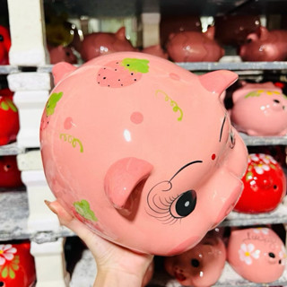 Lợn đất heo ống tiết kiệm decor - Heo Size Lớn - Bát Tràng