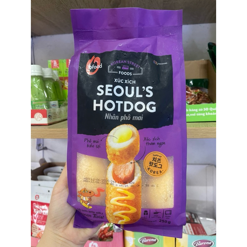 Xúc xích Seoul's hotdog nhân phô mai 250g(5 cái)- Giao hàng hoả tốc