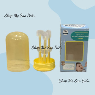 Set bàn chải và rơ lưỡi silicon cho bé