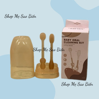 Set bàn chải và rơ lưỡi silicon cho bé