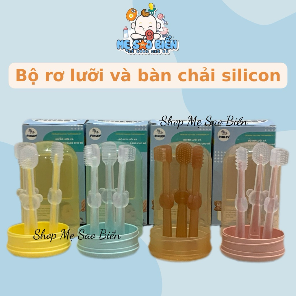 Set bàn chải và rơ lưỡi silicon cho bé