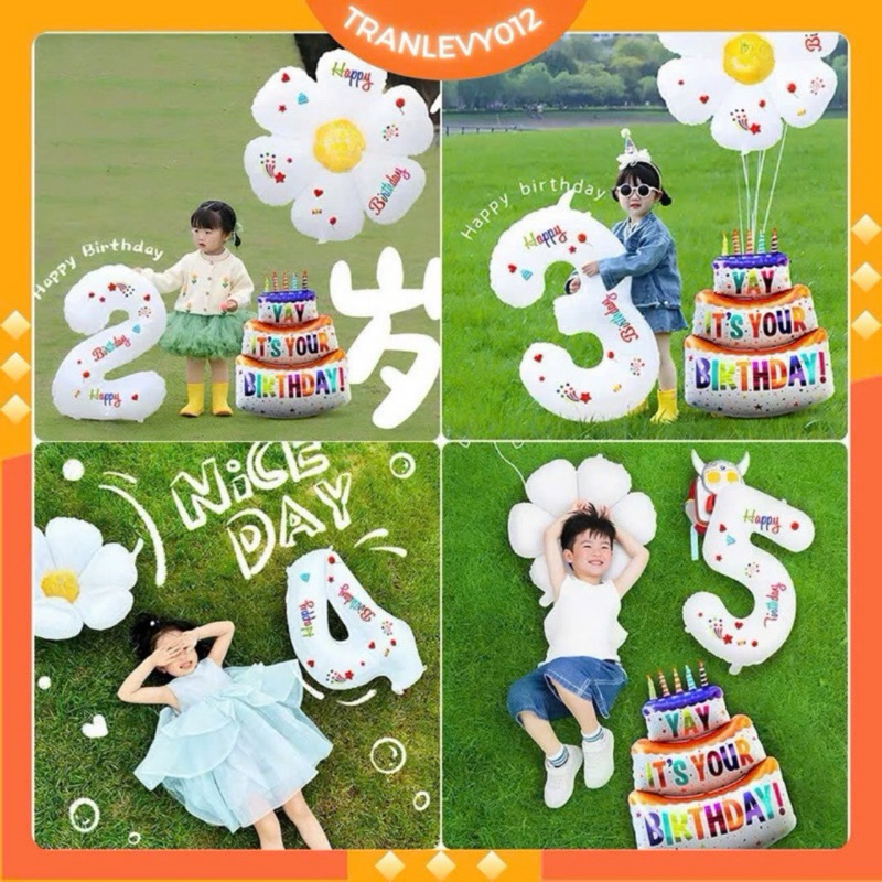 Bóng số trắng dán sticker