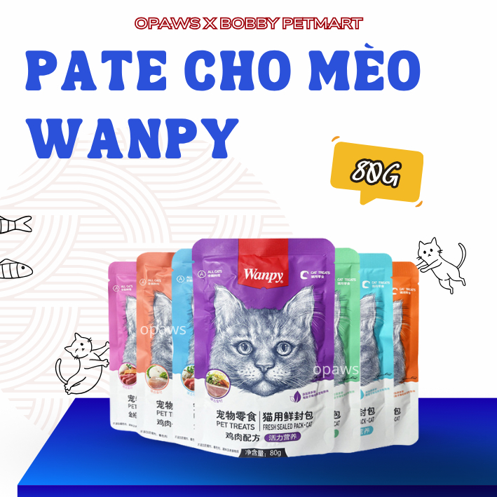 Pate Wanpy cho mèo mọi lứa tuổi