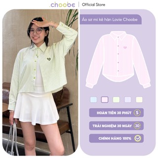 Áo sơ mi boxy nữ Lovie Choobe dài tay kẻ sọc form suông rộng unisex nam nữ Oxford trẻ trung ASM15