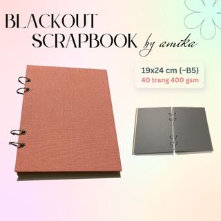  Sổ còng BLACKOUT SCRAPBOOK loại dày - Album dán ảnh handmade - 40 trang - size lớn 19 x 24cm  gầnB5  