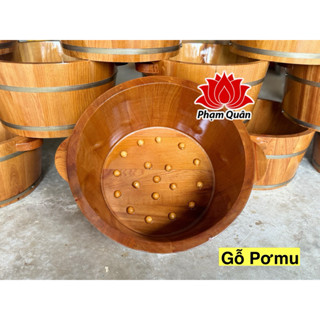  Chậu ngâm chân gỗ Pơmu có hạt massage Chậu ngâm chân bằng gỗ Pơmu Chậu gỗ ngâm chân 