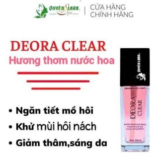 xịt khử mùi hôi nách hôi chân DEORA CLEAR Quyên lara 50ml giúp nách thông thoáng,trắng da vùng nách