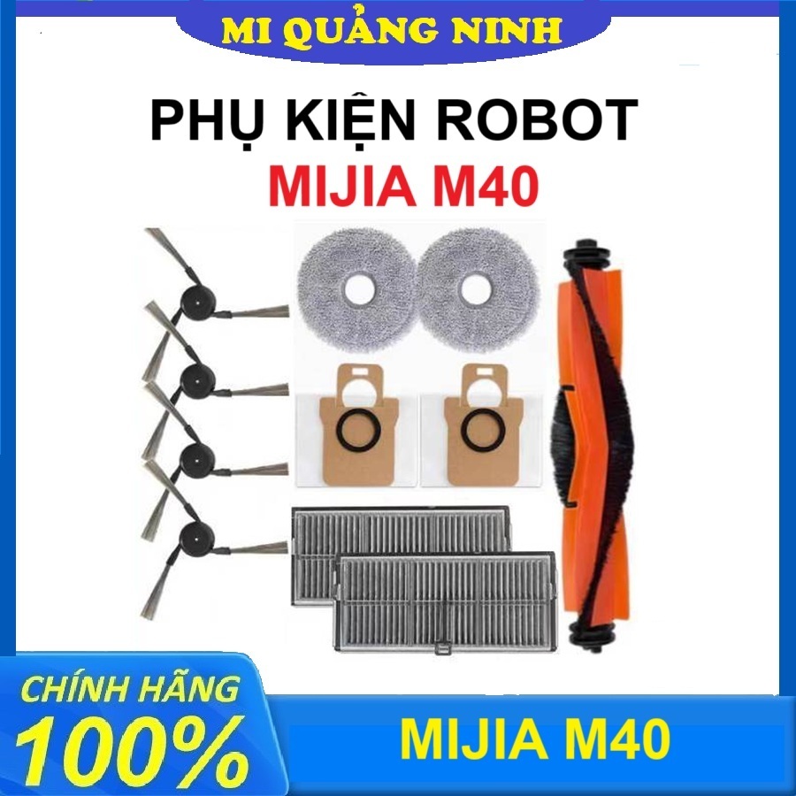 Phụ kiện Robot Hút Bụi Mi Mijia M40 -  Chổi chính,Lọc Hepa,Túi đựng rác, Khăn lau, Chổi cạnh, Nắp ch