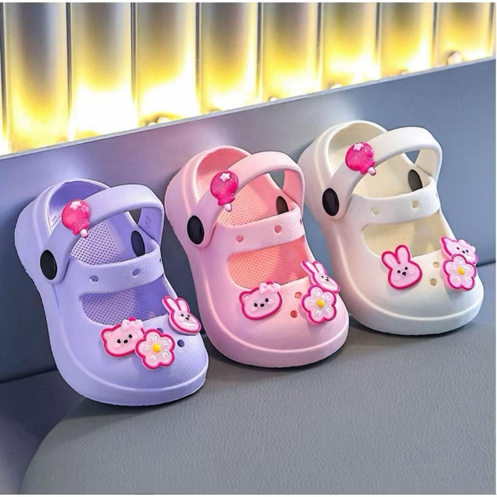 Dép sục họa tiết thỏ chất liệu Eva đế mềm siêu nhẹ cho bé gái - GNX