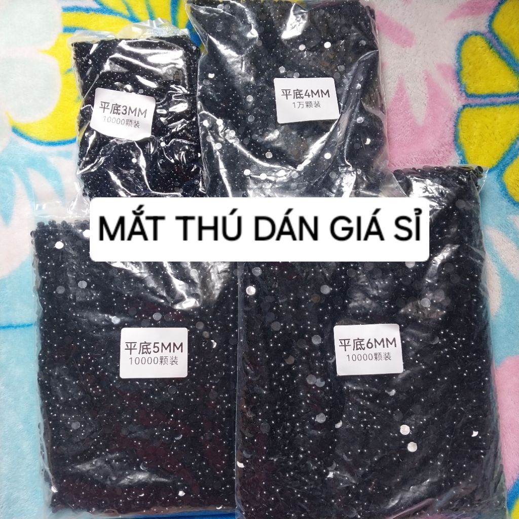 [ Bán Sỉ] 500 cái MẮT THÚ DÁN nhiều size dán thú len,gấu bông