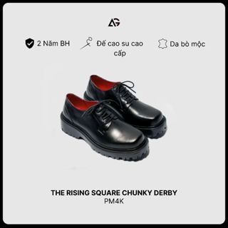  Giày Da Nam Cao Cấp Da Bò Nhập Khẩu Cao 4,5cm The Rising Square Chunky Derby August Bảo Hành 24 Tháng PM4K 