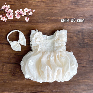 [3-12kg] Body Váy Ren Tùng Bí NHÍM XÙ KIDS Cho Bé Gái Sơ Sinh, Đầy Tháng, Thôi Nôi B025