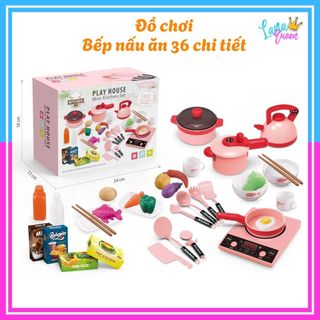  Bộ đồ chơi nhà bếp nấu ăn 36 chi tiết hàng đẹp nhựa an toàn cho bé thỏa sức sáng tạo - LANA QUEEN 