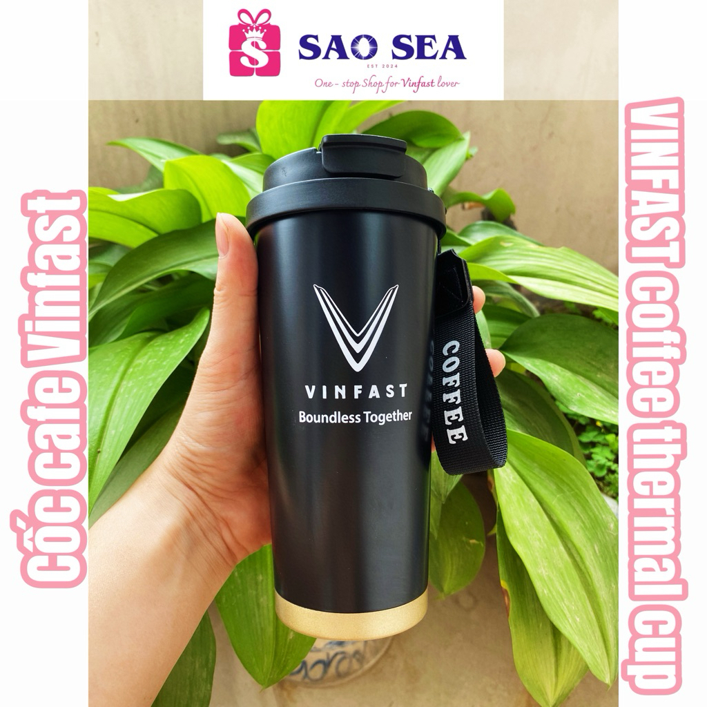 Cốc ly cafe Vinfast giữ nhiệt dung tích 500ml, đế cao su chống trượt, chống nóng. Vinfast Thermal Co