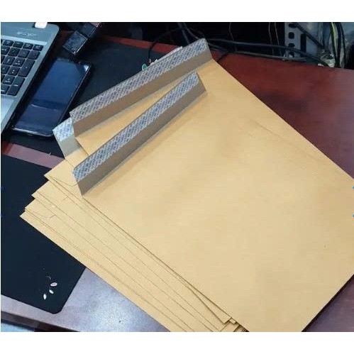 XẤP 10 CÁI Bao bì thư 25x35 lớn hơn A4 giấy Kraft vàng CÓ KEO 2 MĂT.