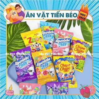  Combo Kẹo Dẻo Trái Cây Chupa Chups Panda Coca Alpenliebe Zoo Kẹo Chip Chip Nhiều Vị Đồ ăn vặt 