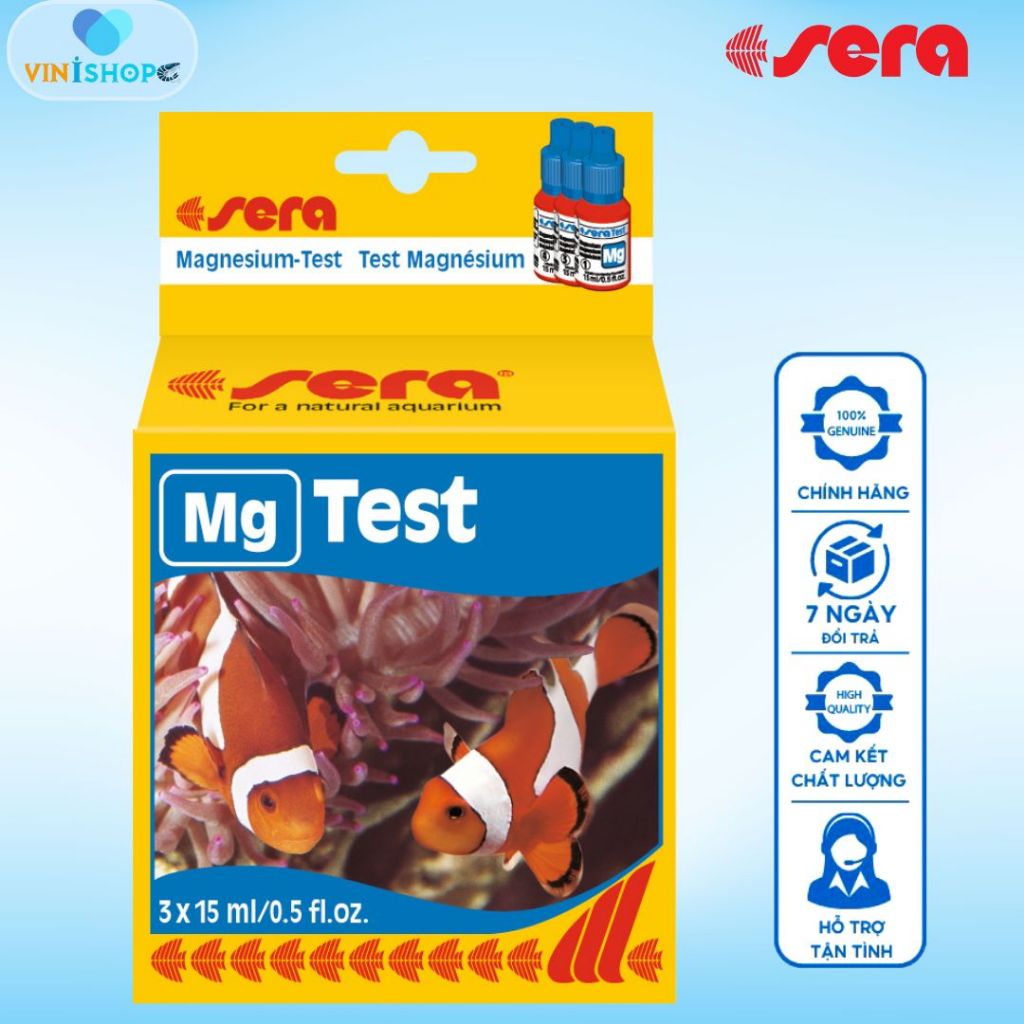 Test kit Sera, test Mg Sera Kiểm Tra Nhanh Magie Trong Nước ao nuôi, hồ cá cảnh, bể thủy sinh