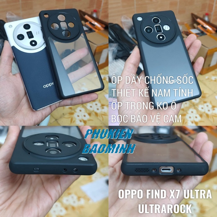[Oppo Find X7/ X7 Ultra] Ốp lưng chống sốc,chống va đập lưng trong ko ố UltraRock