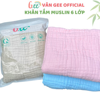 Khăn tắm Gee muslin 6 lớp cho bé, an toàn thấm hút mềm mại cho làn da kích thước 90*100cm
