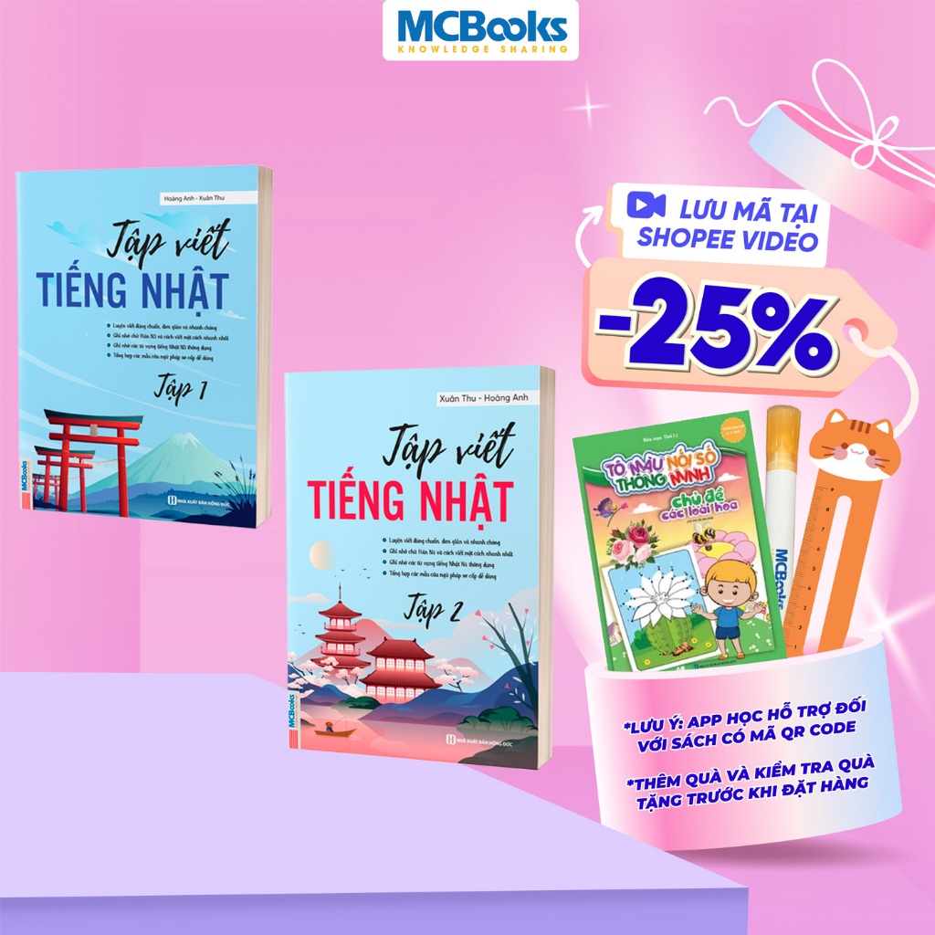 Sách - Combo Tập viết tiếng Nhật