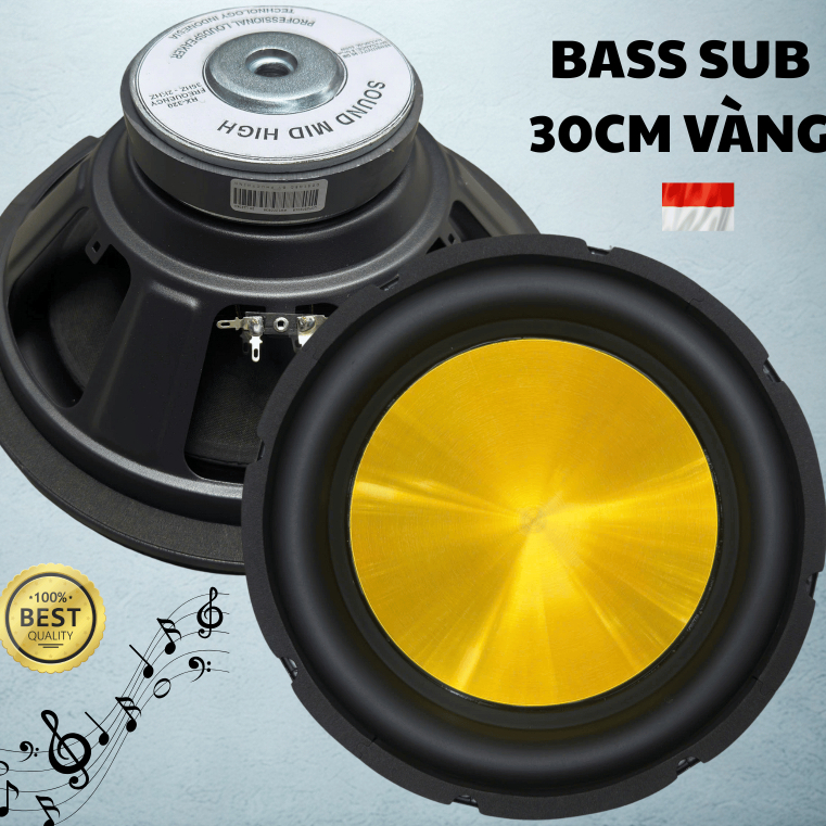 LOA BASS SUB 30 CM (GIÁ 1 CÁI) RỜI MÀN VÀNG HÀNG MỚI 100% NHẬP KHẨU INDONESIA CHUYÊN RÁP LOA SUB HƠI