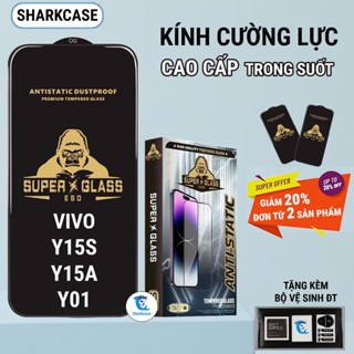  Kính cường lực Vivo Y15S   Y15A   Y01 cao cấp full màn miếng dán bảo vệ màn hình điện thoại 