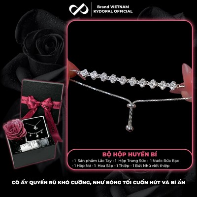 [HCM Hỏa Tốc] Lắc tay bạc nữ KYDOPAL cỏ bốn 4 lá cá tính vòng kiềng cứng lấp lánh trang sức bạc 925 - PAL9C5L1