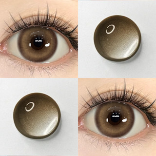  【Almond Brown Mystic Eyes kính áp tròng MCK1 cận đen lens đen cận black devil eyes lens giãn tròng to 14.0mm lovely 