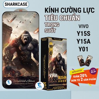  Kính cường lực Vivo Y15S   Y15A   Y01 cao cấp full màn trong suốt bảo vệ màn hình đt shark case 