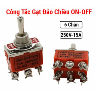  Đơn tối thiểu 40k  Công Tắc Gạt Đảo Chiều Động Cơ 1322 6 Chân 250VAC-15A. 