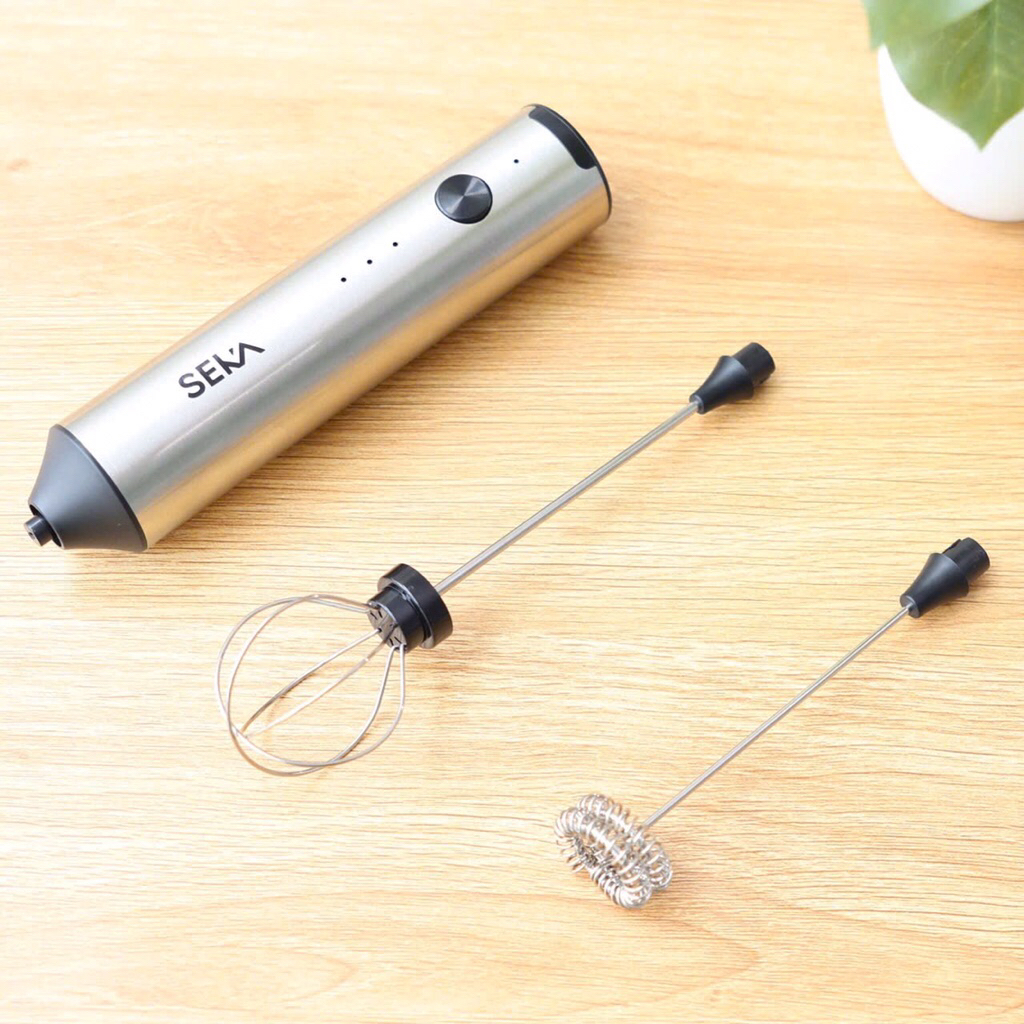 Máy Đánh Trứng Seka-SK788 Mini Cầm Tay Inox Sáng Bóng,Máy Tạo Bọt Cafe Seka Hai Đầu, Ba Tốc Độ, Công Suất 20W