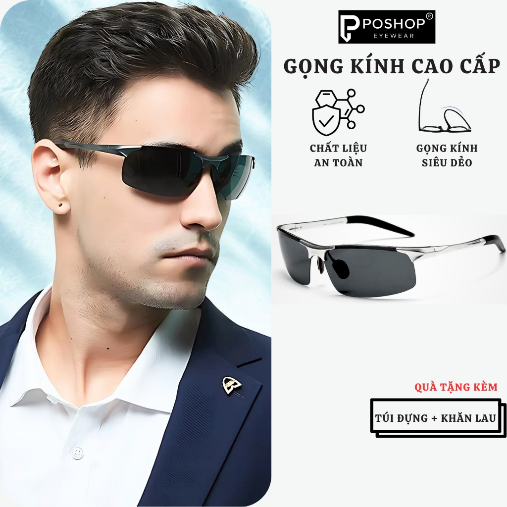 Kính Mát Nam Thể Thao Chống Chói MERCEDES BENZ Kính Râm Tròng Phân Cực Chống UV Thời Trang M8177