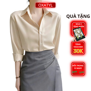 Áo sơ mi lụa cao cấp Oxatyl M12 tay dài chất vải lụa mềm mại cổ đức phong cách thời trang công sở